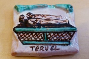 Imán de cerámica con la imagen de los Amantes de Teruel