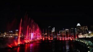 Espectáculo nocturno en Marina Bay