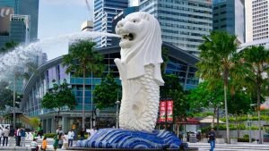Estatua de Merlion, un símbolo de Singapur