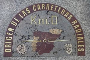 Kilómetro Cero de las carreteras radiales de España en la Puerta del Sol de Madrid