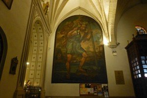 Lienzo que decora una de las paredes de la Basílica de San Ildefonso en Jaén