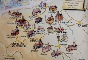 Mapa de los monasterios pintados de Rumanía