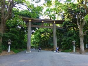 Torii de entrada al Templo Meiji Jingu