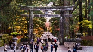 Torii de entrada al Santuario Toshogu en Nikko