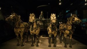 Carro de bronce en el Museo de los Guerreros de Terracota de Xian