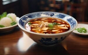 Sopa pekinesa agripicante, un clásico de la gastronomía de Pekín